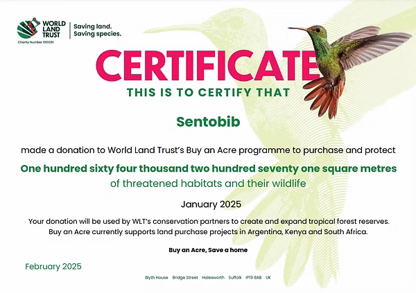 Certificado 1 - Sentobib World Land Trust